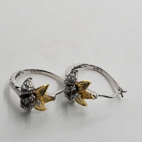 Concorde Collection Believe in Miracles Flower Earings White Topaz Sterl… - Picture 7 of 9